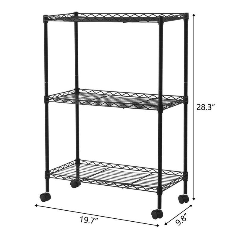 Ktaxon 3Shelf Rolling Cart, Garage Kitchen Storage Rack with Locking