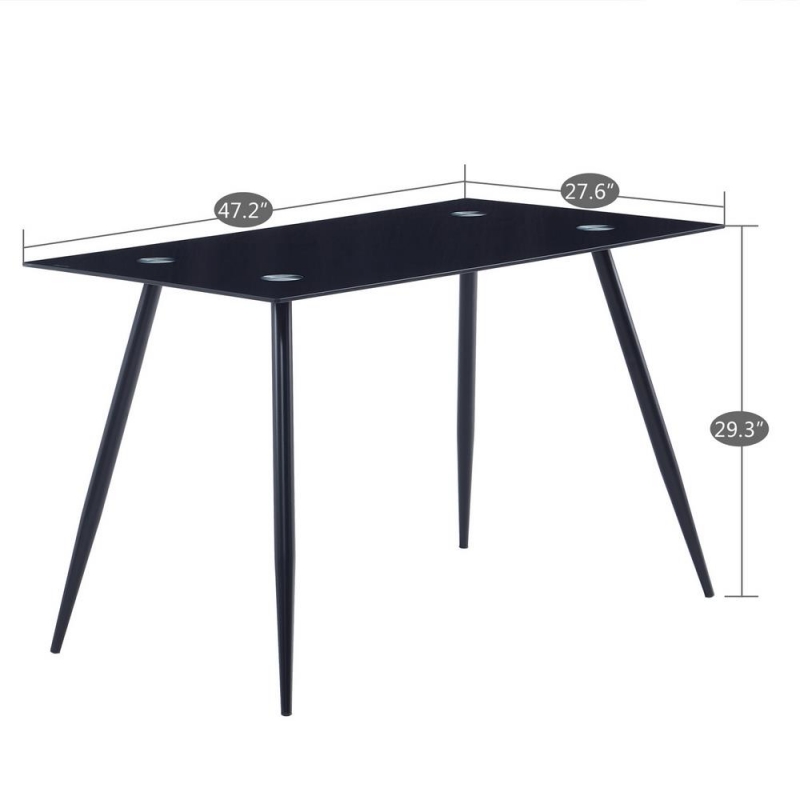 Ktaxon Dining Table with Chairs, 5 PCS Glass Table Set Modern Glass Top