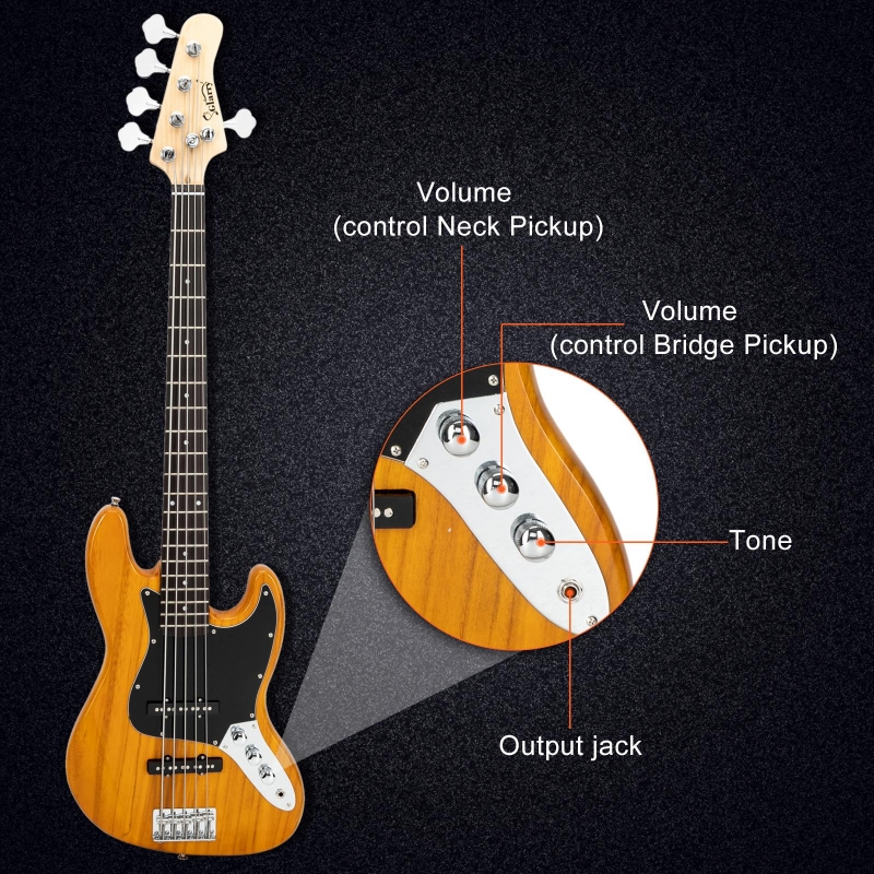 Glarry Beginners Electric Bass Guitar with Amp, Bass Bag,Yellow ktaxon