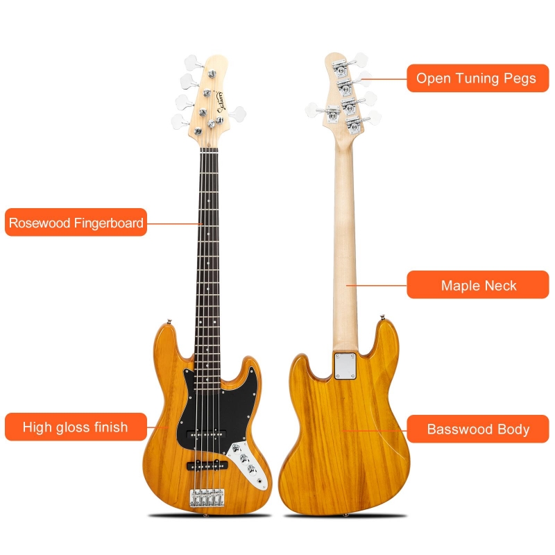 Glarry Beginners Electric Bass Guitar with Amp, Bass Bag,Yellow ktaxon