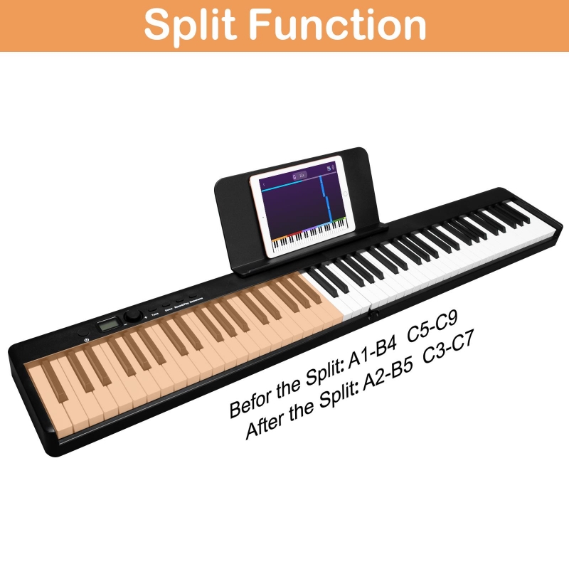 Glarry 88-Key Full Size Portable Digital Electronic Piano with