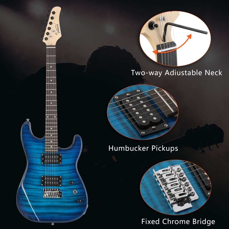 Glarry 39in Full Size Beginner Electric Guitar Starter Kit w/Case