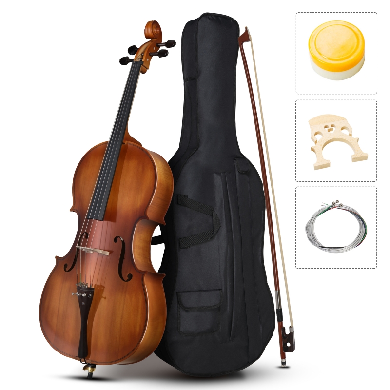 ブラウン チェロ Ktaxon 4/4 Full Size Cello with Bag Bow Rosin Bridge for Beginners