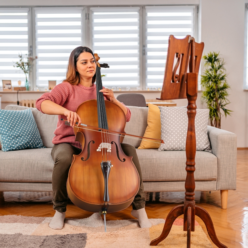 Ktaxon 4/4 Full Size Cello with Bag Bow Rosin Bridge for Beginners