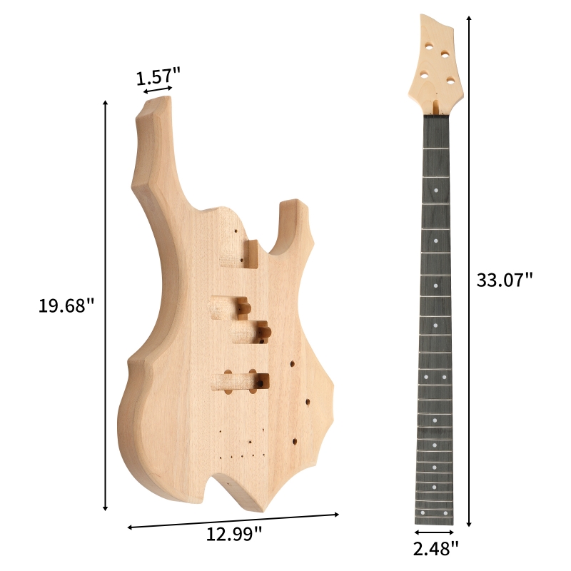 Ktaxon DIY Electric Bass Guitar Kits 4 String with Mahogany Body