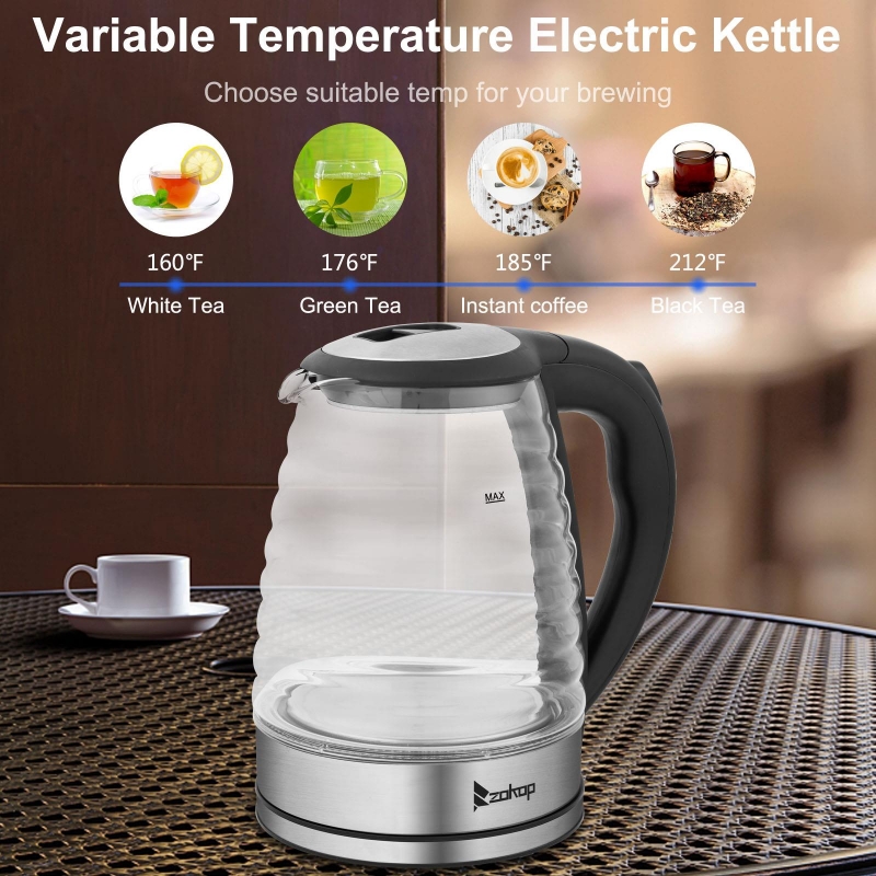 Ktaxon 1.8L Electric Kettle Water Heater, Coffee Pot with Auto Shut-Off,  Boil-Dry Protection, Black