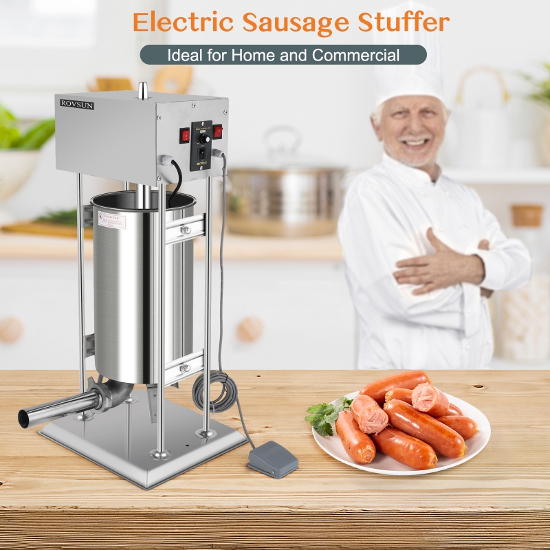 Ktaxon 5.4LBS/10L Electric Sausage Stuffer, Adjustable Speed Stainless  Steel Sausage Maker Meat Stuffer, Heavy Duty Vertical Electric Stuffer  Sausage Filler with 5 Stuffing Tubes, Home & Commercial 