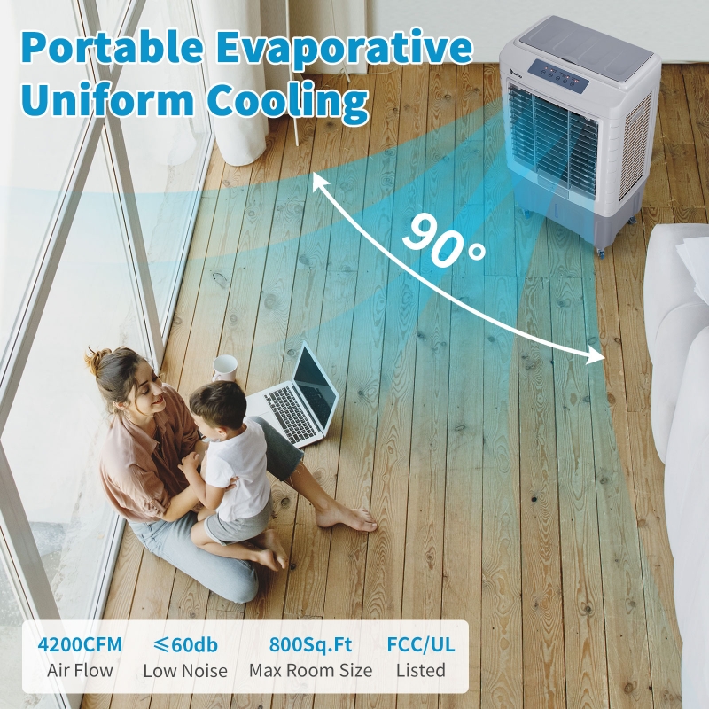 Ktaxon 50L Portable Evaporative Air Cooler AC Fan 13.2 Gallon Indoor