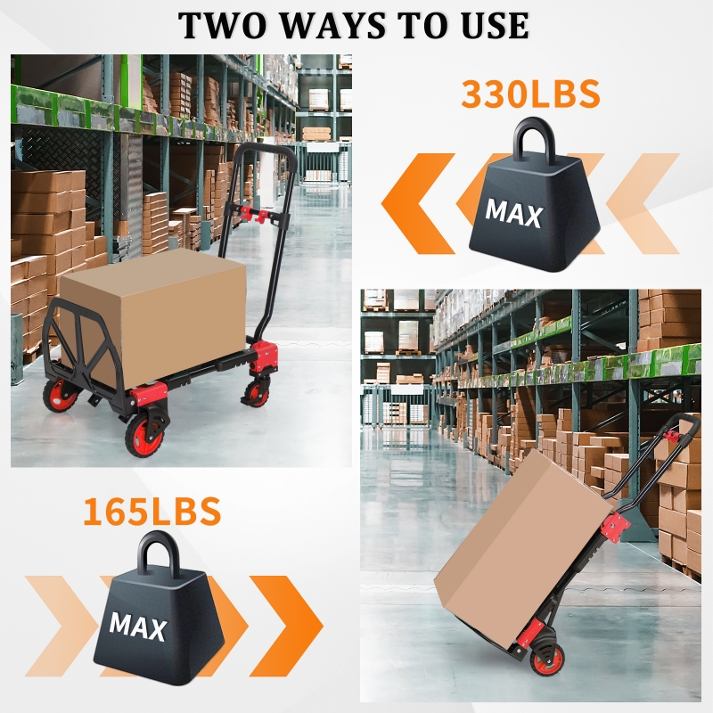 Ktaxon 2 in 1 Portable Hand Truck Hand Cart, Foldable Dolly, 330LB ...