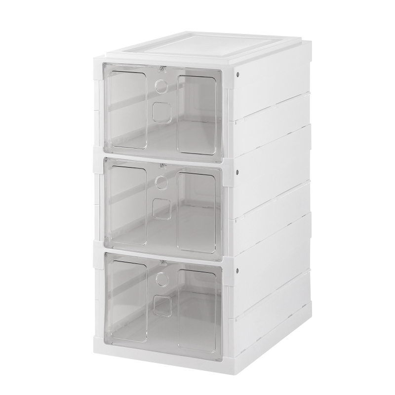 Ktaxon 6 Pack Shoe Organizer Storage Box stackable, Foldable Clear ...