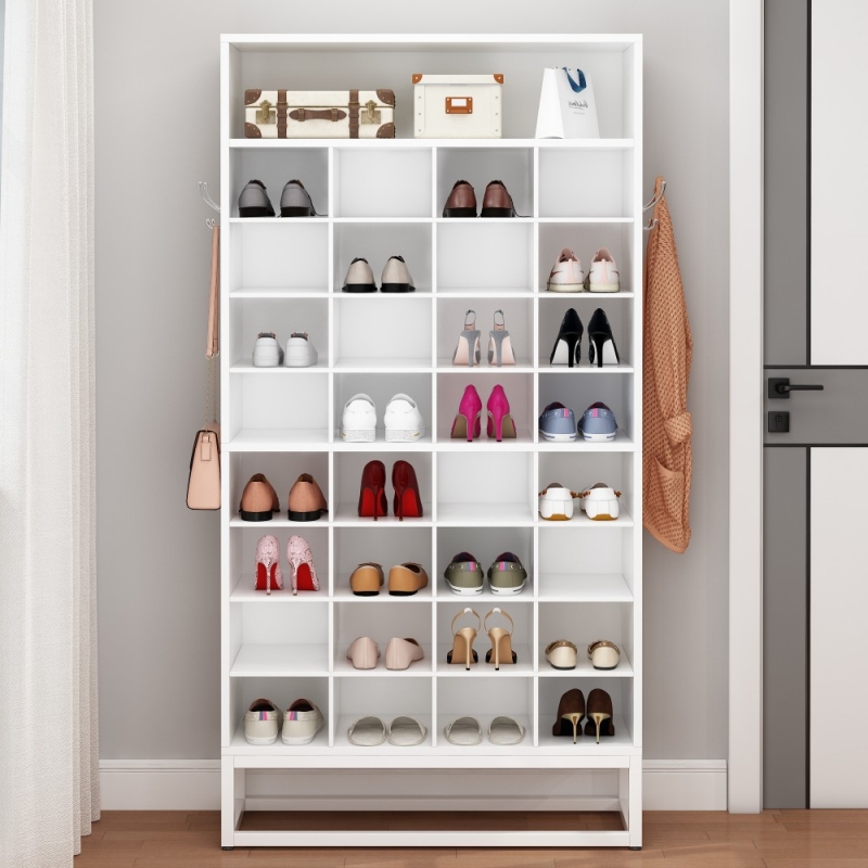 Ktaxon Large Shoe Storage Cabinet with Hooks Top Compartment,