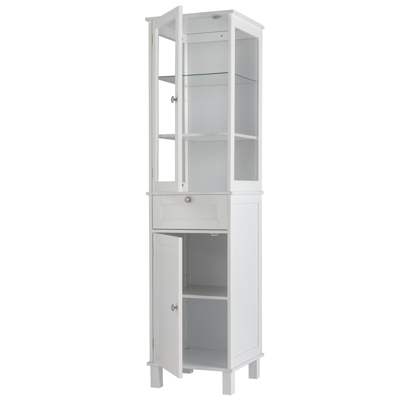 Kadyn Bathroom Tall Free Standing Storage Cabinet, Linen Floor Cabinet with  Doors, Entrance Cabinet Organizer with 2 Drawers, Natural 