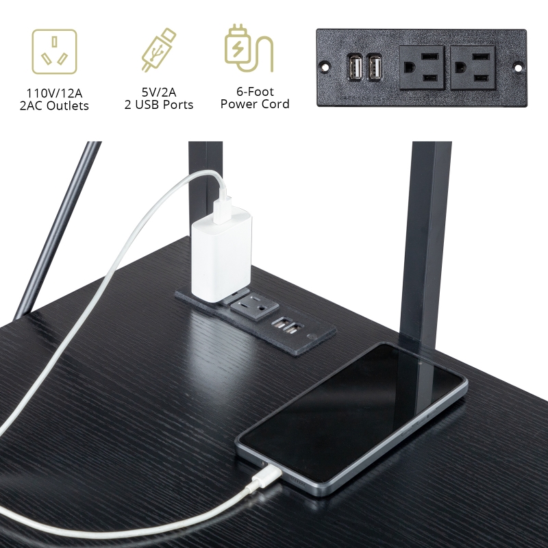 Ktaxon Large 63" Computer Desk, Rustic Wood Heavey Duty Writing Desk, Farmhouse Sturdy Metal