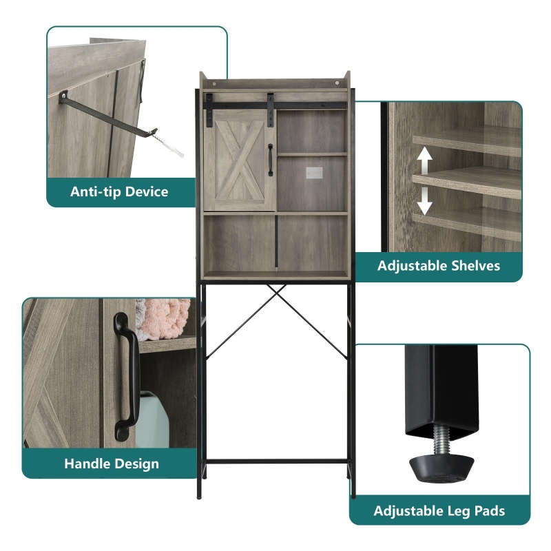 Ktaxon Over The Toilet Storage Bathroom Cabinet with Adjustable