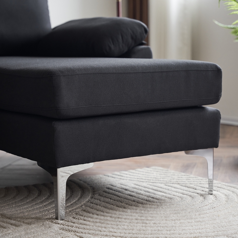 Ktaxon Sectional Sofa Set, L Shaped Linen Fabric Couch with Chaise