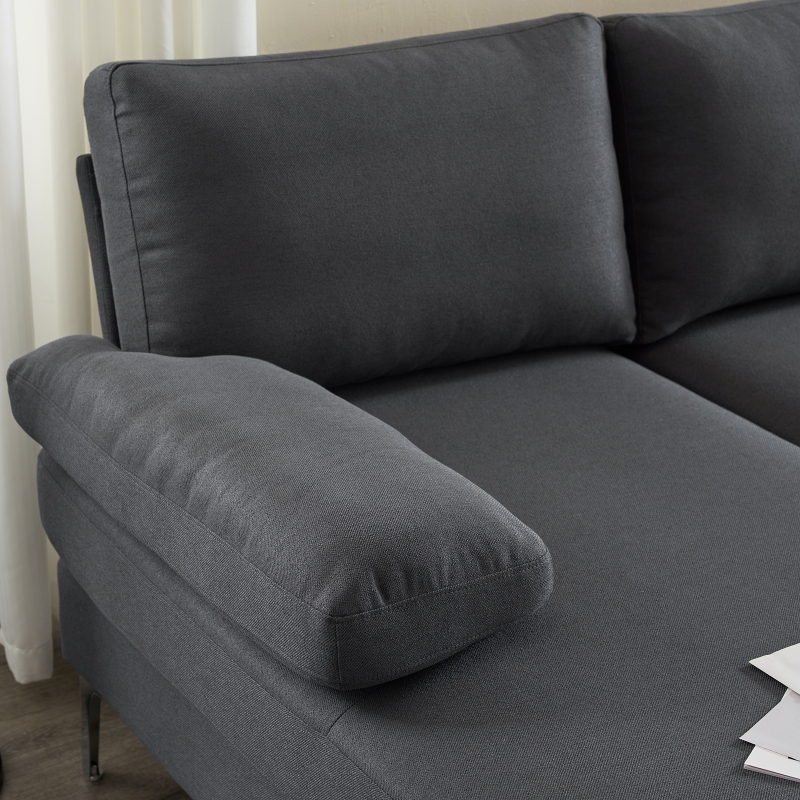 Ktaxon Sectional Sofa Set, L Shaped Linen Fabric Couch with