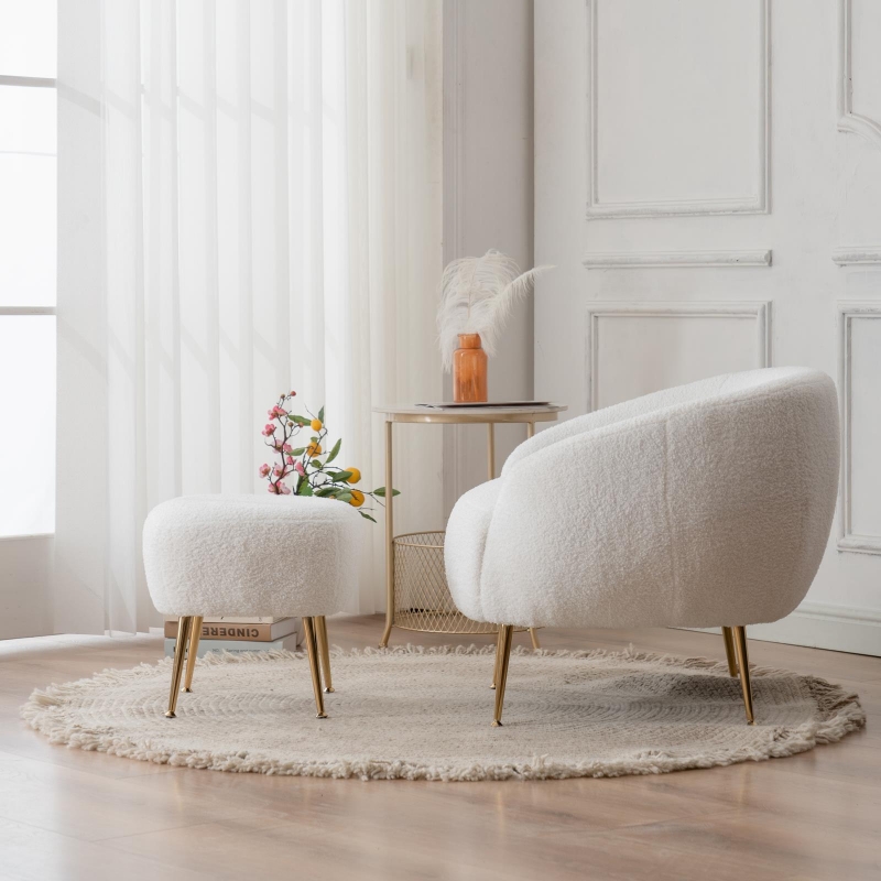 White bedroom discount chair with ottoman