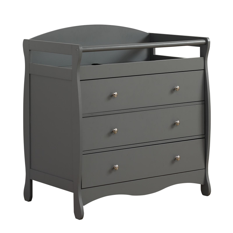 Gray changing table with drawers store