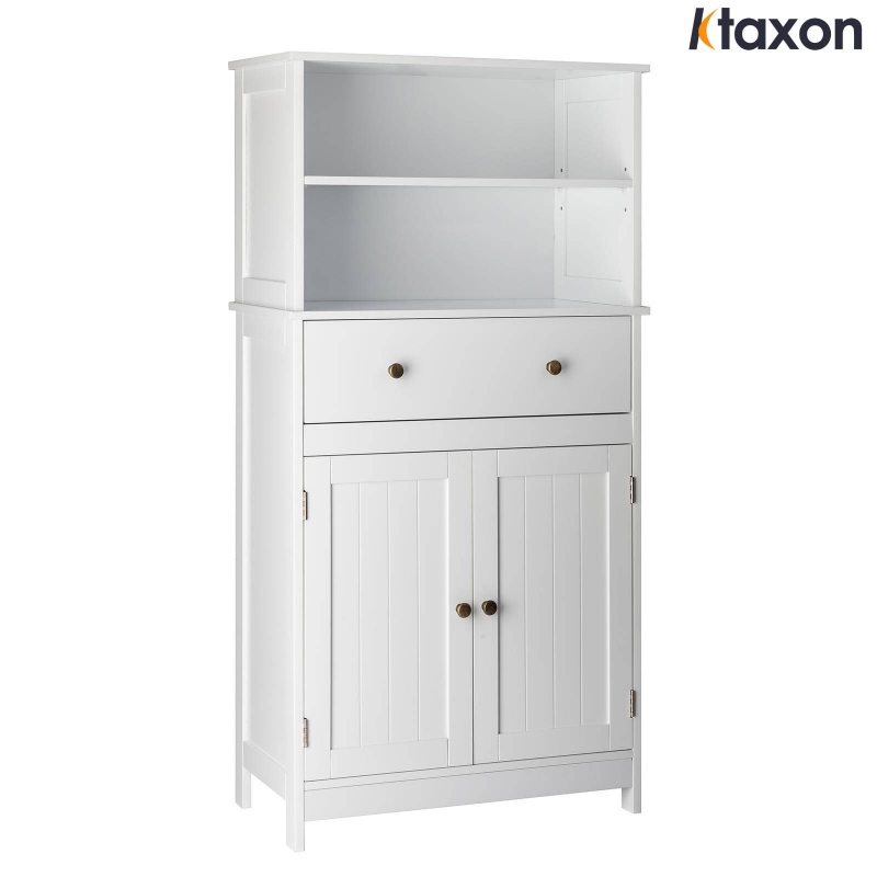Ktaxon Large Bathroom Tall Storage Cabinet Organizer, Freestanding Line  Tower Pantry Cabinet with Adjustable Shelves and 2 Cupboards for Kitchen  Living Room Bedroom Office, 18x13x71, White 