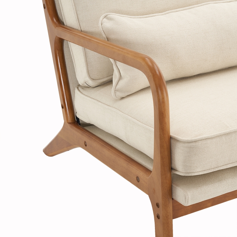 Ktaxon Mid Century Modern Accent Chair, Linen Fabric Armchair with