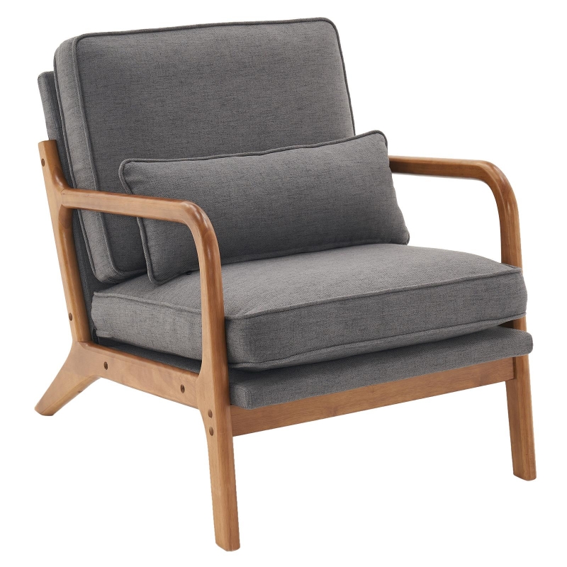 Ktaxon Mid Century Modern Accent Chair, Linen Fabric Armchair with