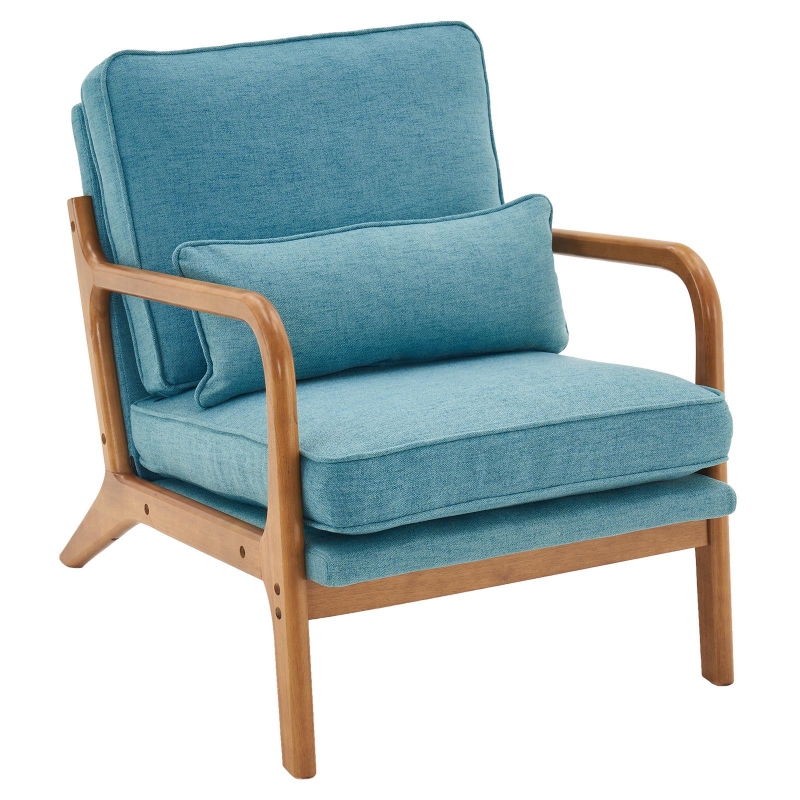 Ktaxon Mid Century Modern Accent Chair, Linen Fabric Armchair with