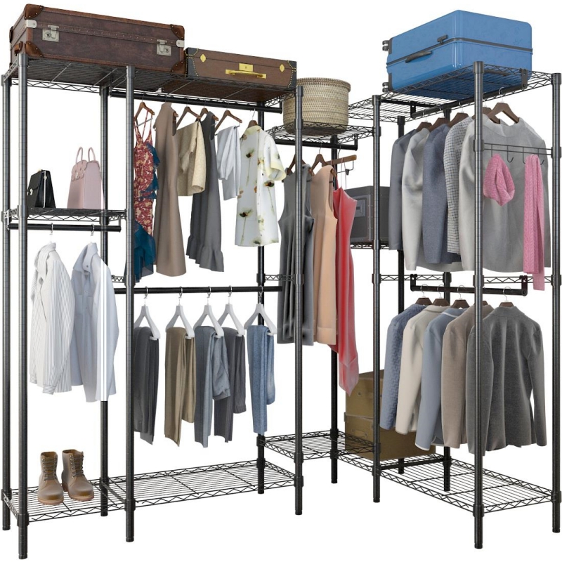 Closet Organizer Metal Garment Rack Portable Clothes Hanger