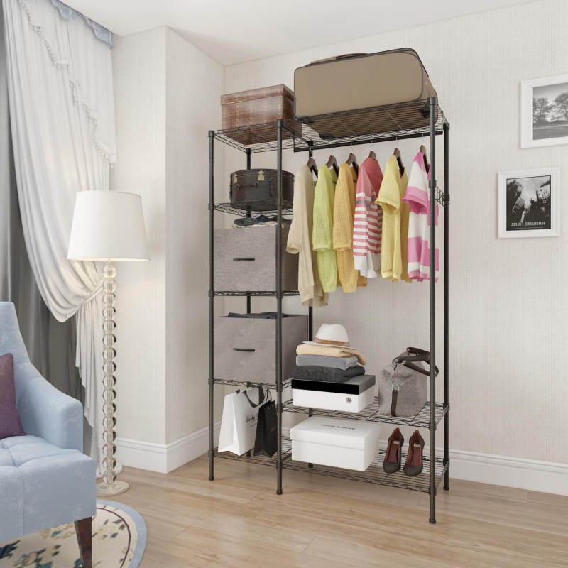 Ktaxon portable clothes wardrobe garment rack home closet hanger storage on sale organizer
