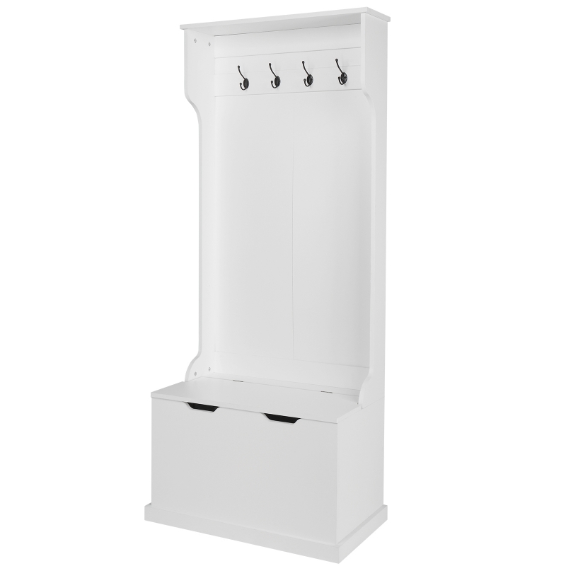Ktaxon Entryway Hall Tree with Storage Bench and Coat Rack 4