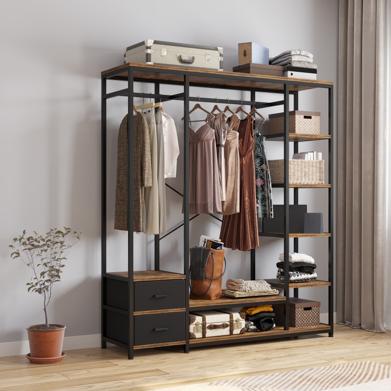Ktaxon portable clothes wardrobe garment on sale rack home closet hanger storage organizer