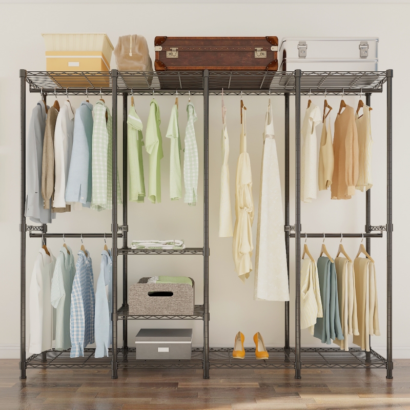 75 inch clothing rack with shelves,heavy