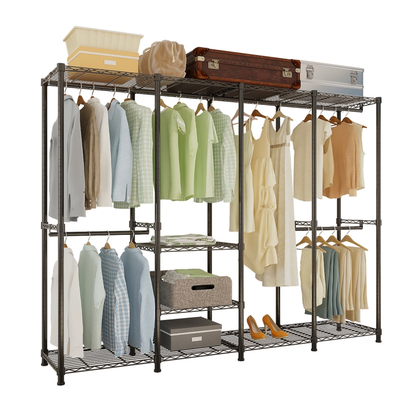 75 inch clothing rack with shelves,heavy