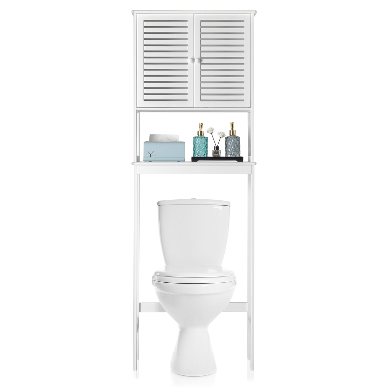 Ktaxon Home Over The Toilet Bathroom Cabinet, Bathroom Storage with Glass  Windows,Above The Toilet Space Saver Cabinet,White - ktaxon