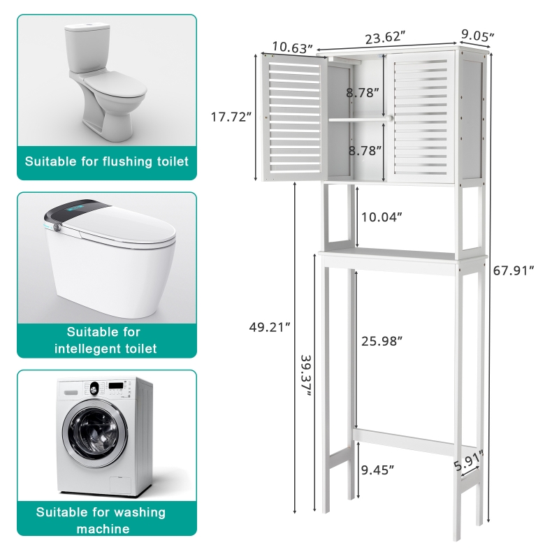 Ktaxon Over The Toilet Storage Bathroom Cabinet with Adjustable