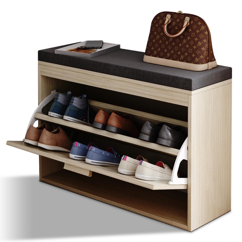 Rattan Shoe Cabinet Shoe Rack Organizer with Removable