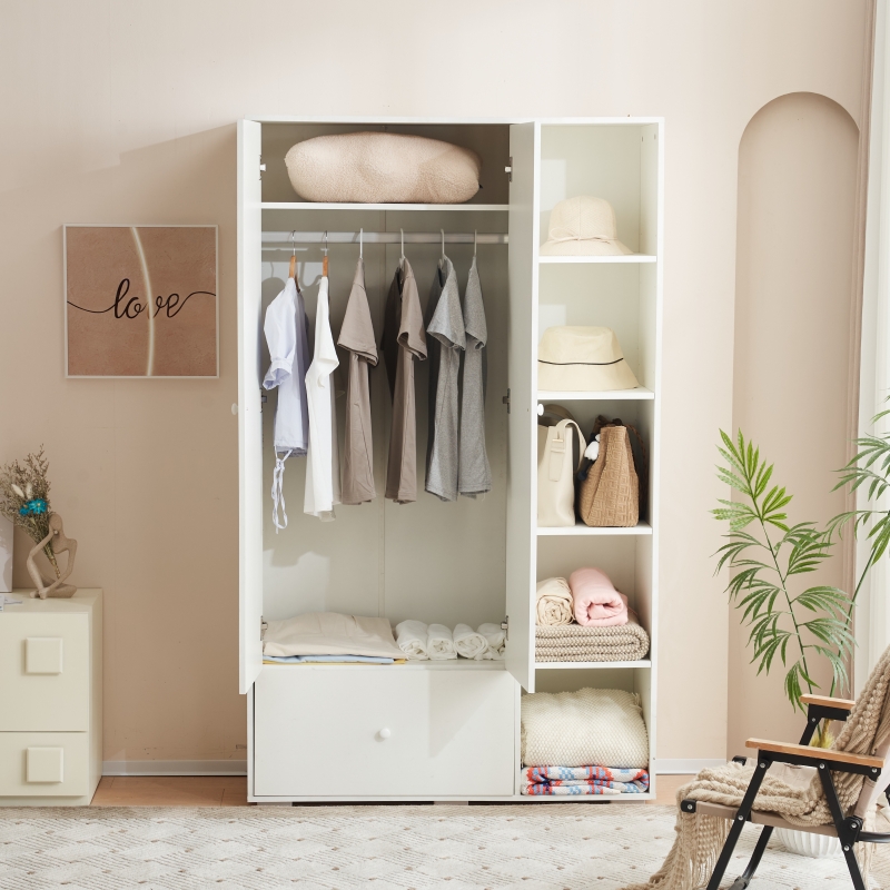 Wardrobe closet cabinet cloth storage clothes organizer shelf deals cupboard drawer