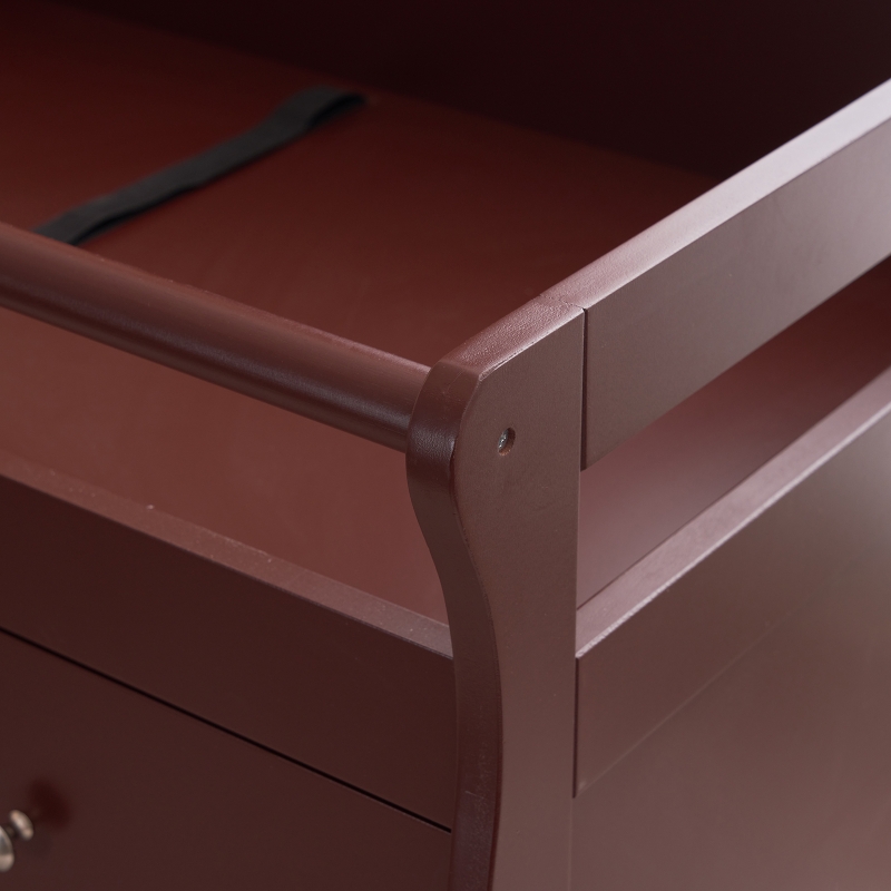 Ktaxon 3 Drawer Changing Table Infant Diaper Changing Station with Drawers Safety Rails Strap Baby Changing Table Dresser for Nursery Easy Assembly Brown ktaxon
