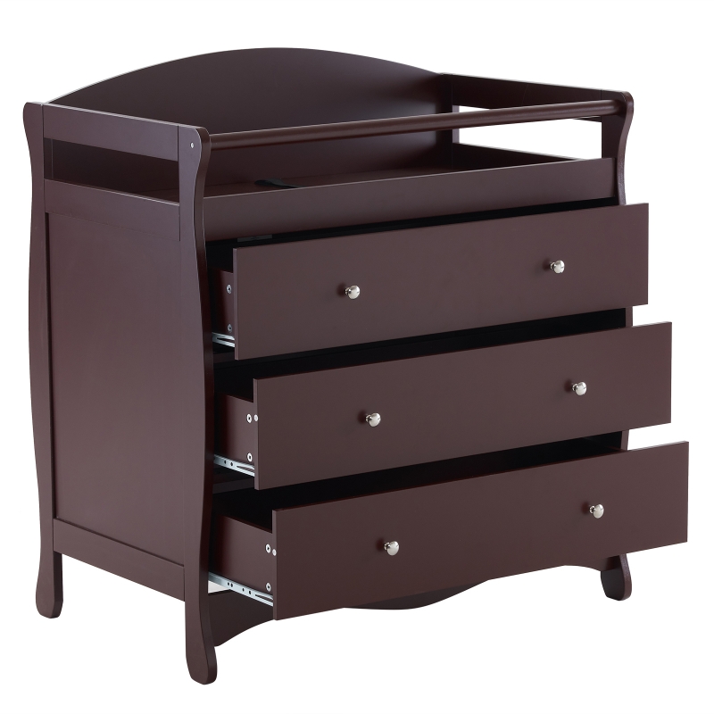 Ktaxon 3-Drawer Changing Table, Infant Diaper Changing Station with  Drawers, Safety Rails & Strap, Baby Changing Table Dresser for Nursery,  Easy Assembly (Brown) - ktaxon