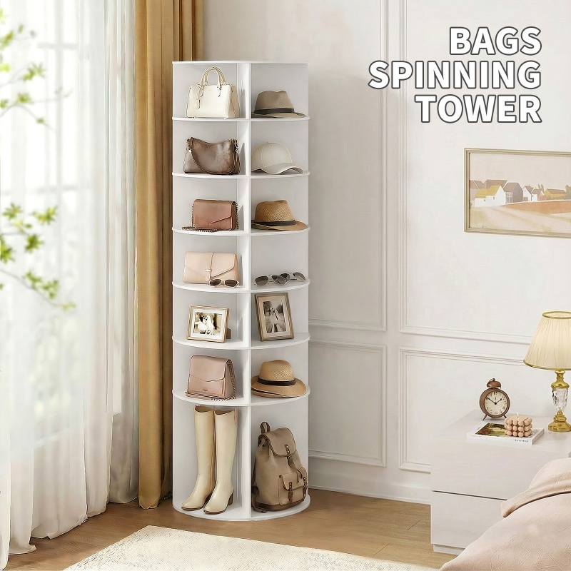 Ktaxon 7-Tier Rotating Shoe Rack Tower, Free Standing 360