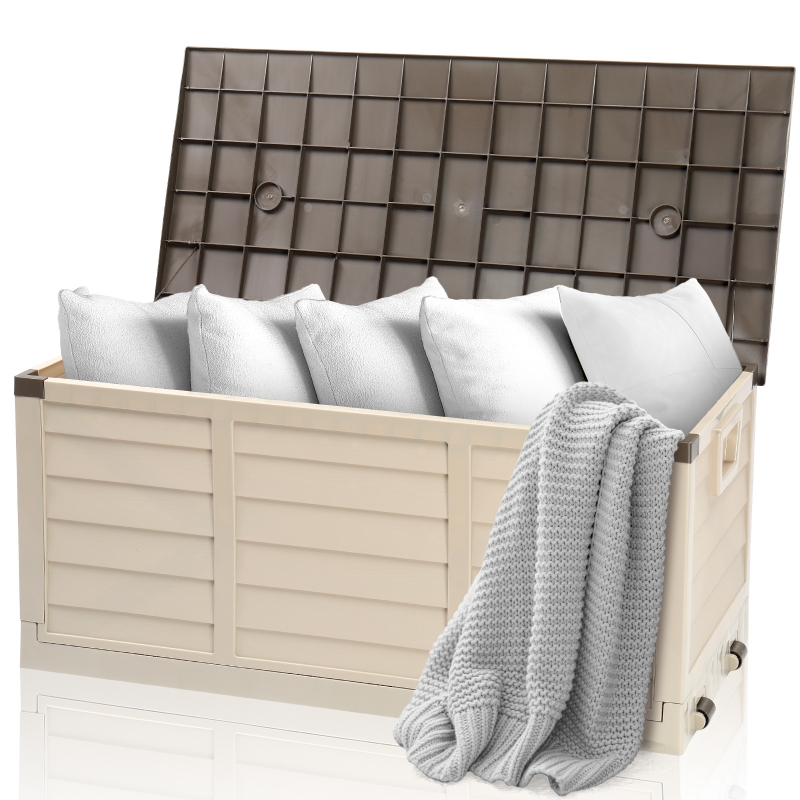 Ktaxon 75gal Outdoor Garden Plastic Storage Deck Box Chest Tools