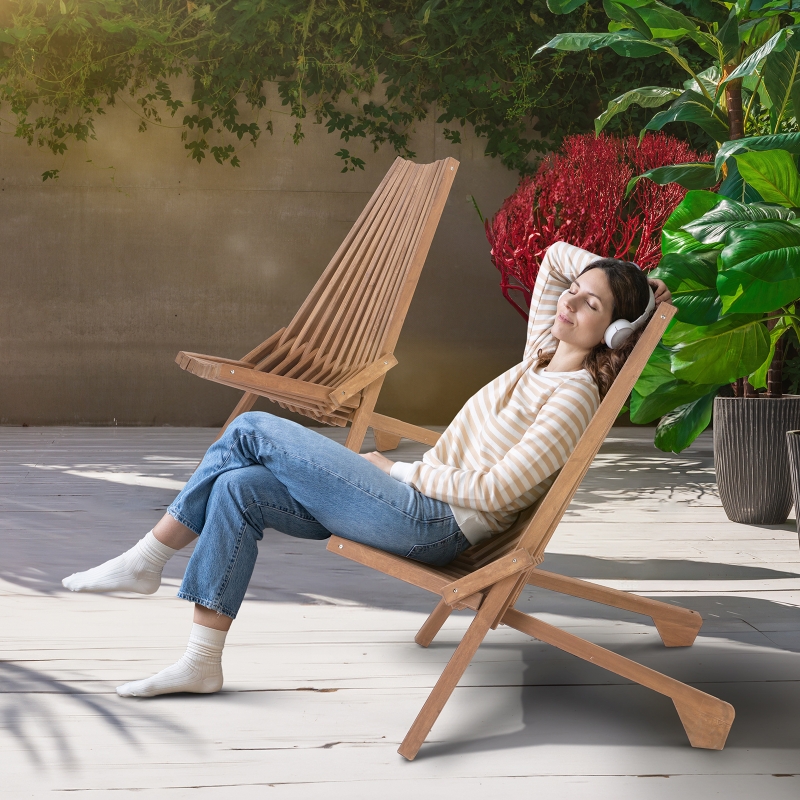 Ktaxon Wood Folding Chair Acacia Wood Chairs for Outdoor and Indoor Sturdy Frame Portable Chair for Garden Patio Yard Lawn Sitting Room ktaxon