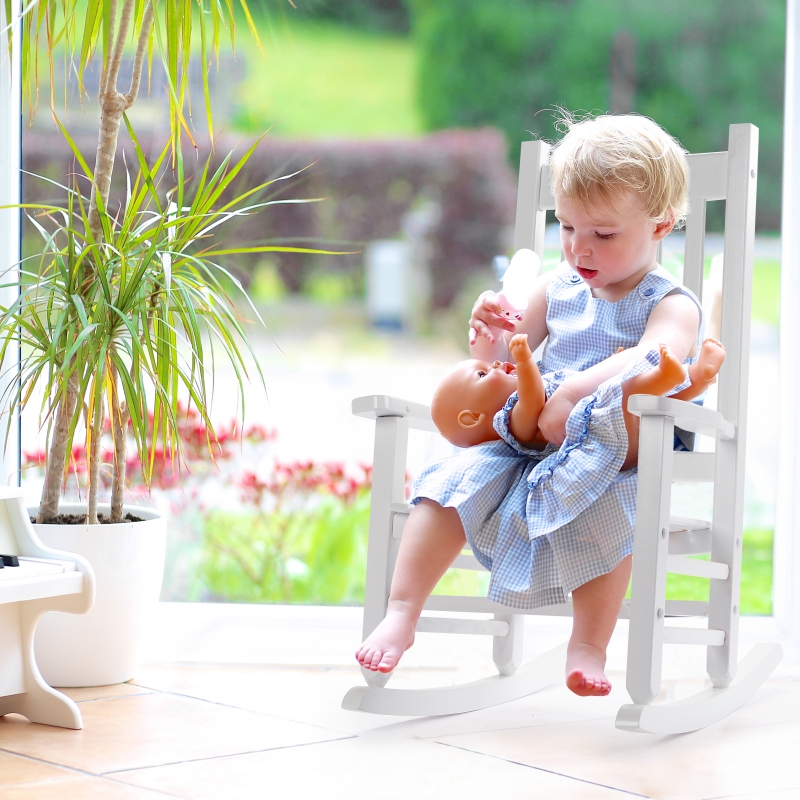 Ktaxon Wooden Child s Rocking Chair Small Wooden Rocker with High Backrest for Kids Ages 3 6 for Patio Porch Outdoor Indoor Living Room Bedroom Balconies White ktaxon