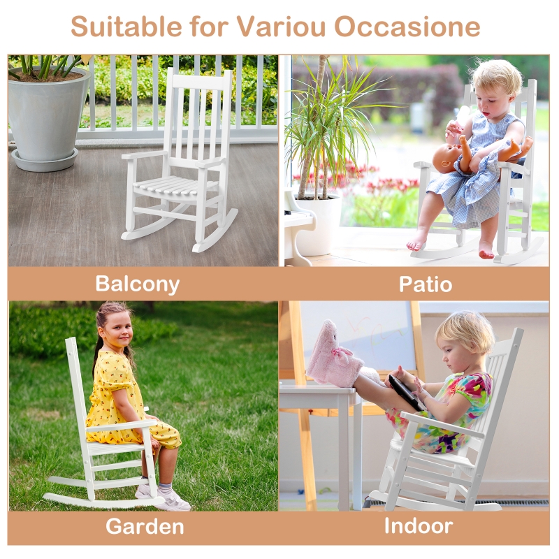 Ktaxon Wooden Child's Rocking Chair,Small Wooden Rocker with High