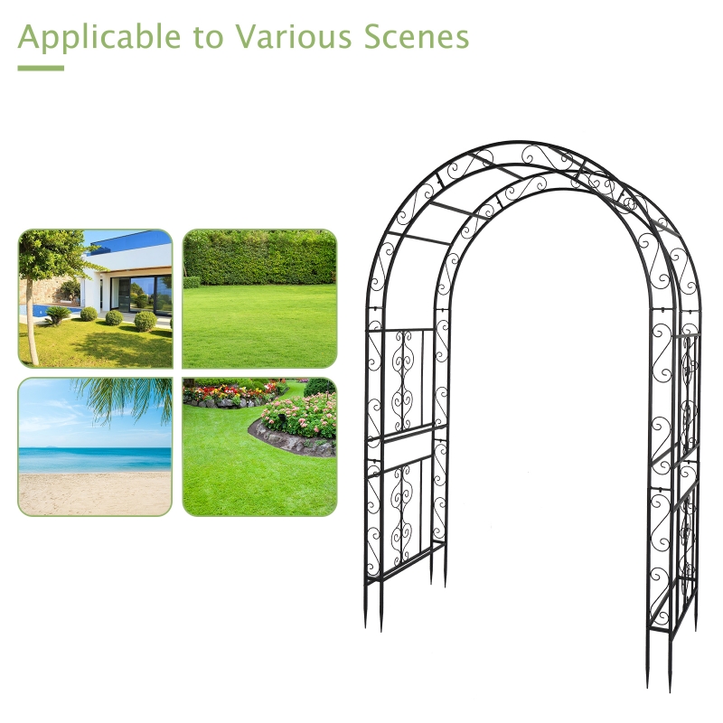 Ktaxon Metal Garden Arch 7Ft Garden Trellis Arch Arbor for