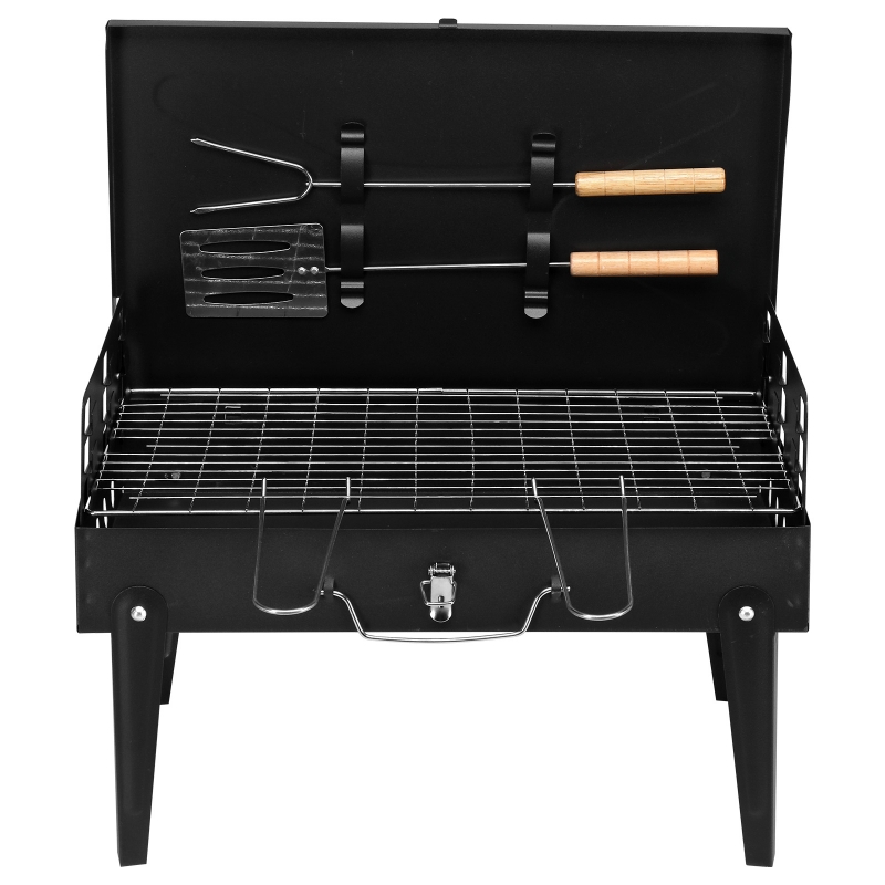Ktaxon Portable Grill Charcoal Grill BBQ Grill Square Design Black