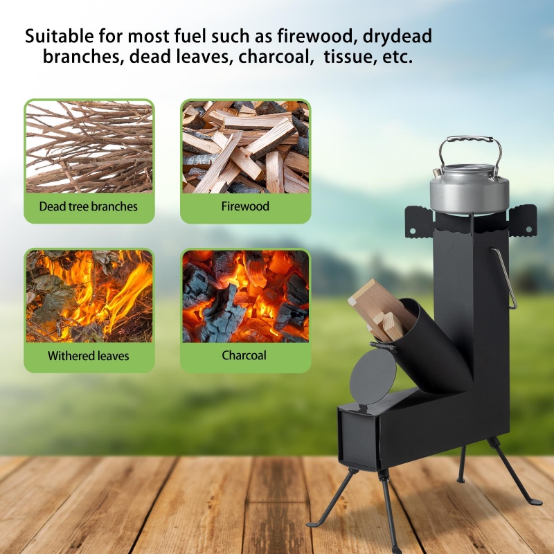 Ktaxon Rocket Stove Portable Wood Burning Camping Stove for
