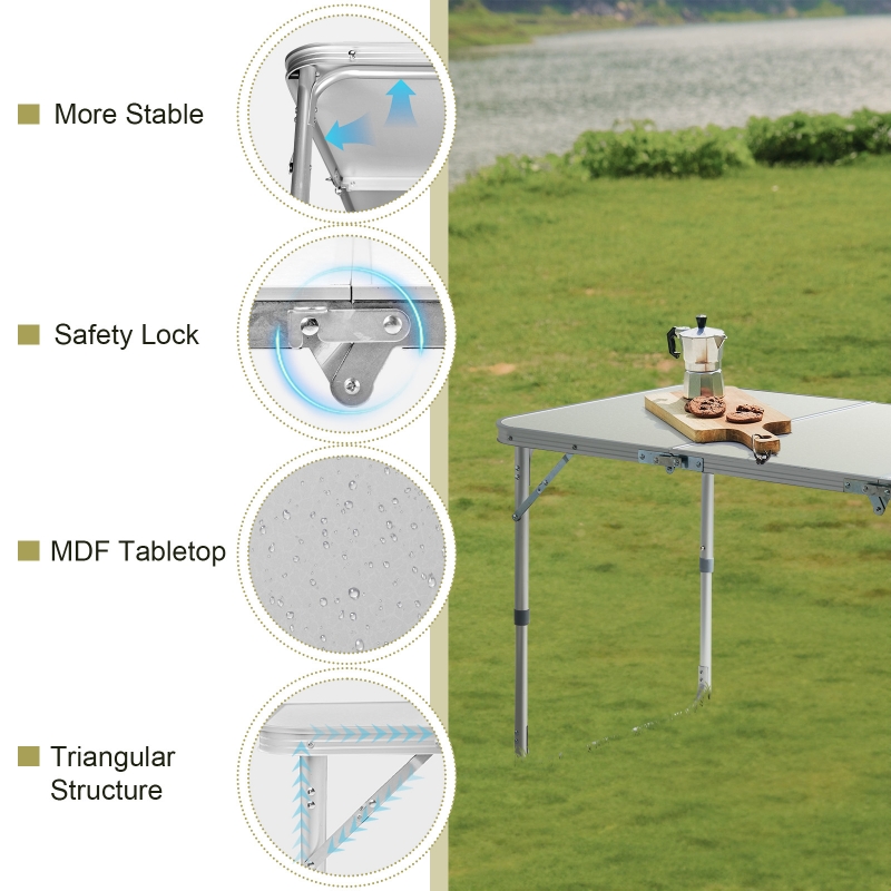Ktaxon 4Ft Folding Table Portable In / Outdoor Camping Picnic