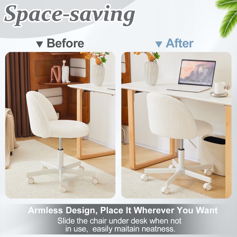 Ktaxon Armless Home Office Desk Chair Cute Mid Back Vanity Stool