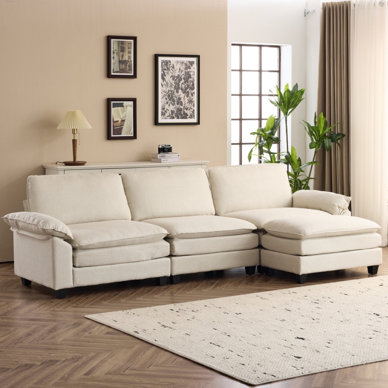 Ktaxon Sectional Convertible Sofa U Shaped Modular Couch with