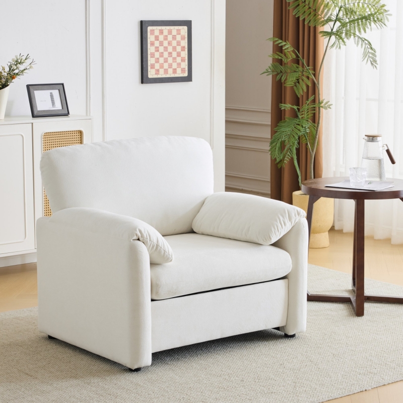 kelen コクーンサカート グレー FREE SIZE Ktaxon Oversized Accent Chair Chenille Armchair Upholstered